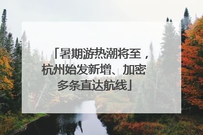 暑期游热潮将至，杭州始发新增、加密多条直达航线