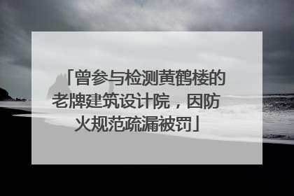 曾参与检测黄鹤楼的老牌建筑设计院，因防火规范疏漏被罚
