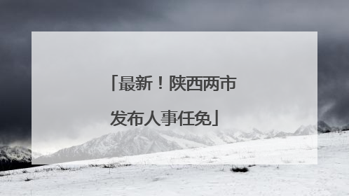 最新！陕西两市发布人事任免