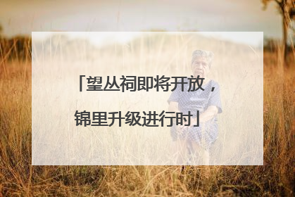 望丛祠即将开放，锦里升级进行时