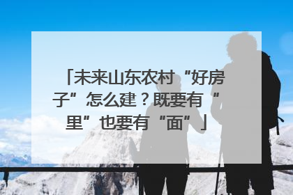 未来山东农村“好房子”怎么建？既要有“里”也要有“面”