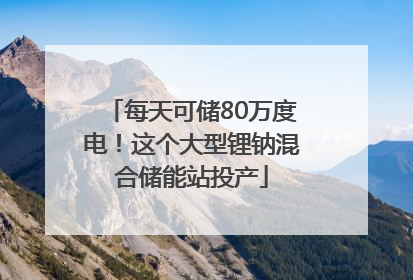 每天可储80万度电！这个大型锂钠混合储能站投产