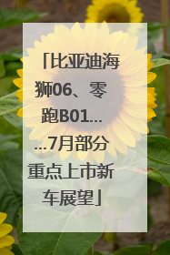比亚迪海狮06、零跑B01……7月部分重点上市新车展望