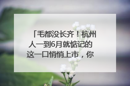 毛都没长齐！杭州人一到6月就惦记的这一口悄悄上市，你打算尝鲜吗？