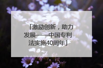 激励创新，助力发展——中国专利法实施40周年