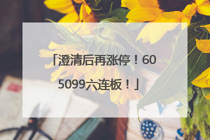 澄清后再涨停！605099六连板！