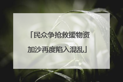 民众争抢救援物资 加沙再度陷入混乱
