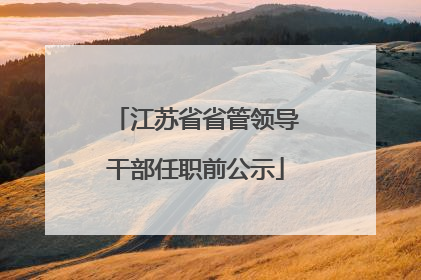 江苏省省管领导干部任职前公示