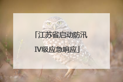江苏省启动防汛IV级应急响应