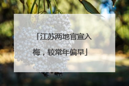 江苏两地官宣入梅，较常年偏早