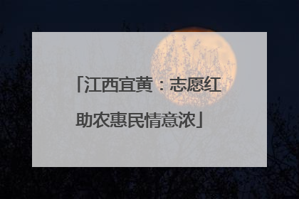 江西宜黄：志愿红助农惠民情意浓