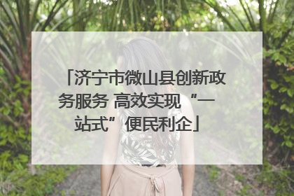 济宁市微山县创新政务服务 高效实现“一站式”便民利企