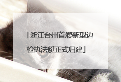 浙江台州首艘新型边检执法艇正式归建