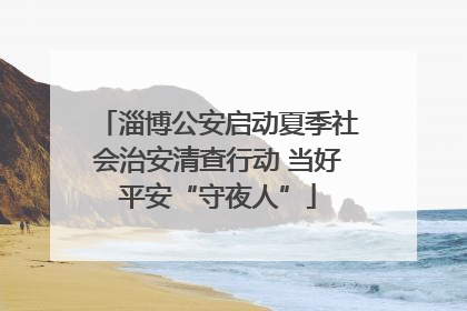 淄博公安启动夏季社会治安清查行动 当好平安“守夜人”