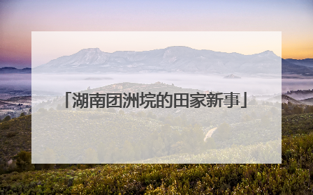湖南团洲垸的田家新事