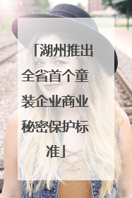 湖州推出全省首个童装企业商业秘密保护标准