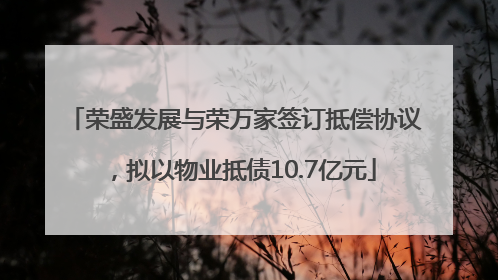 荣盛发展与荣万家签订抵偿协议，拟以物业抵债10.7亿元