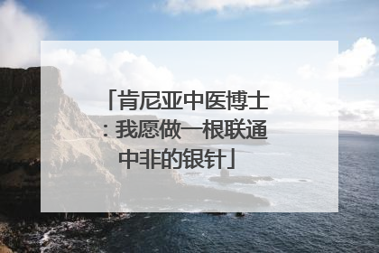 肯尼亚中医博士：我愿做一根联通中非的银针