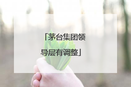 茅台集团领导层有调整