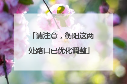 请注意，衡阳这两处路口已优化调整