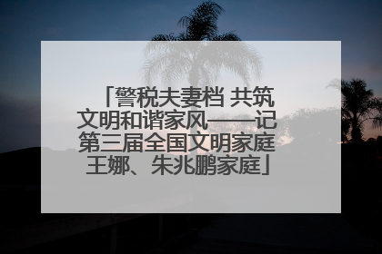 警税夫妻档 共筑文明和谐家风——记第三届全国文明家庭王娜、朱兆鹏家庭
