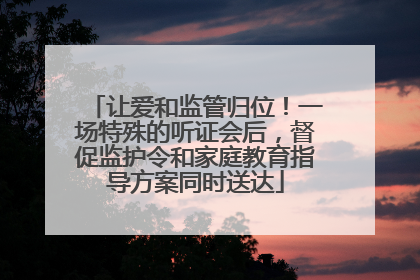 让爱和监管归位！一场特殊的听证会后，督促监护令和家庭教育指导方案同时送达