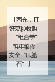 西充：打好夏粮收购“组合拳” 筑牢粮食安全“压舱石”