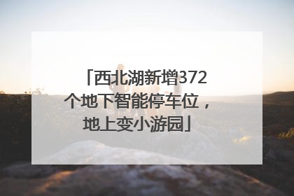 西北湖新增372个地下智能停车位，地上变小游园