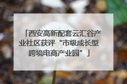 西安高新配套云汇谷产业社区获评“市级成长型跨境电商产业园”
