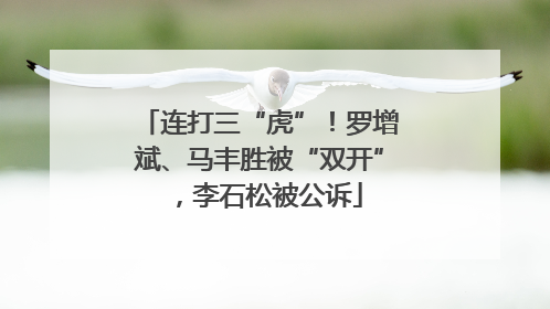 连打三“虎”！罗增斌、马丰胜被“双开”，李石松被公诉