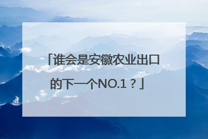 谁会是安徽农业出口的下一个NO.1？