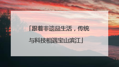 跟着非遗品生活，传统与科技相遇宝山滨江