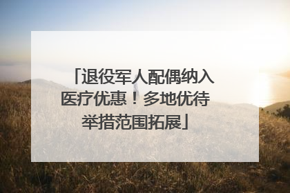 退役军人配偶纳入医疗优惠！多地优待举措范围拓展