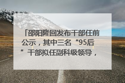 邵阳隆回发布干部任前公示，其中三名“95后”干部拟任副科级领导，均系硕士选调生