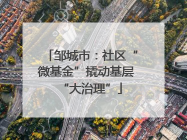 邹城市：社区“微基金”撬动基层“大治理”