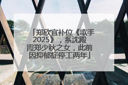 郑欣宜补位《歌手2025》，系沈殿霞郑少秋之女，此前因抑郁症停工两年