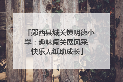 郧西县城关镇明德小学：趣味闯关展风采 快乐无纸助成长