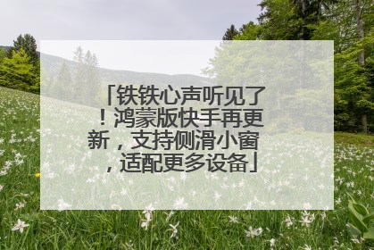 铁铁心声听见了！鸿蒙版快手再更新，支持侧滑小窗，适配更多设备