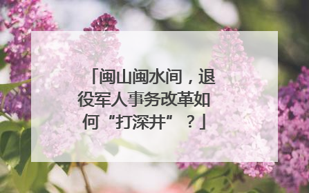 闽山闽水间，退役军人事务改革如何“打深井”？