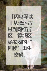 闪电深读丨从漕运古村到网红街区：德城区杨家圈的“四换”重生密码