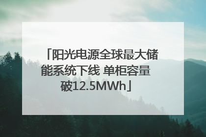 阳光电源全球最大储能系统下线 单柜容量破12.5MWh