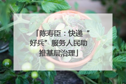 陈寿臣：快递“好兵”服务人民助推基层治理