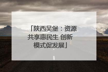 陕西吴堡：资源共享惠民生 创新模式促发展