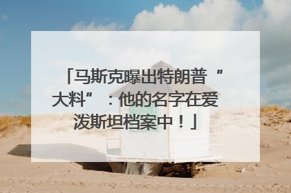 马斯克曝出特朗普“大料”：他的名字在爱泼斯坦档案中！