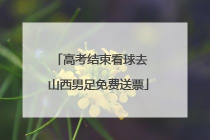 高考结束看球去 山西男足免费送票