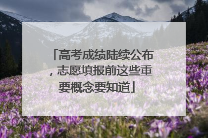 高考成绩陆续公布，志愿填报前这些重要概念要知道