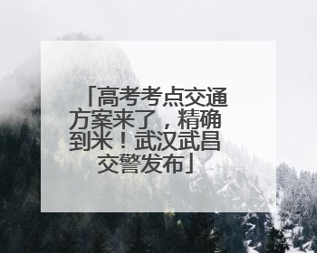 高考考点交通方案来了，精确到米！武汉武昌交警发布