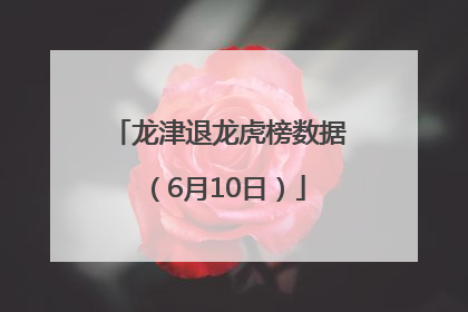 龙津退龙虎榜数据（6月10日）