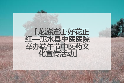 龙游涟江·好花正红—惠水县中医医院举办端午节中医药文化宣传活动