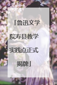 鲁迅文学院寿县教学实践点正式揭牌